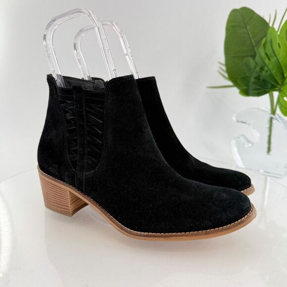 Paul Green Vienna Womens Size 8.5 Shoes Black Suede Ankle Bootie Side Zipper - Picture 2 of 16